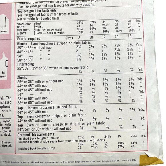 Vtg 1970s Simplicity Sewing Pattern 9487 Shorts Blouse Retro  Size 12 Bust 34 u - Picture 5 of 5